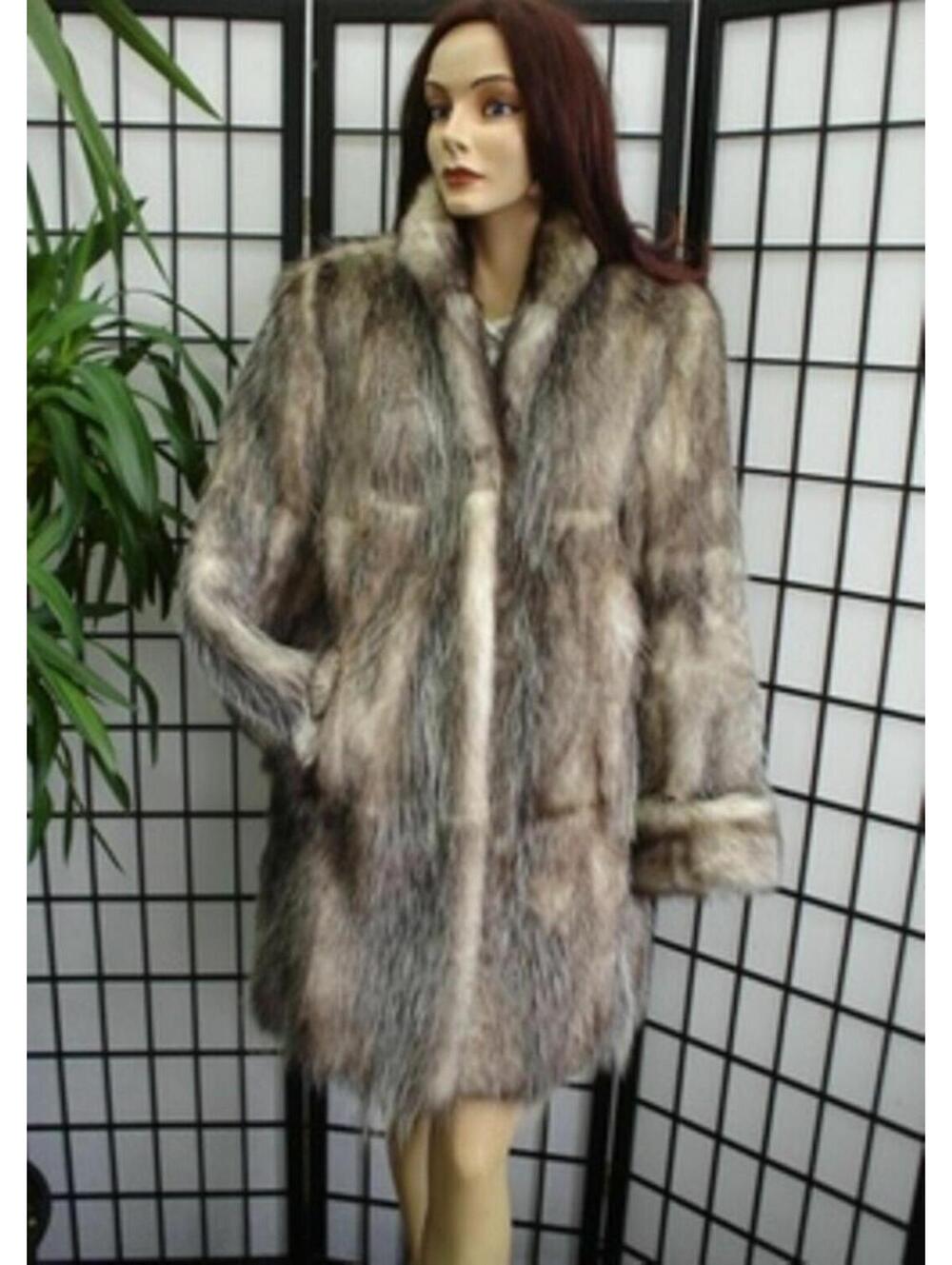 NEW SHOWROOM OPOSSUM FUR COAT JACKET WOMEN WOMAN SIZE 6